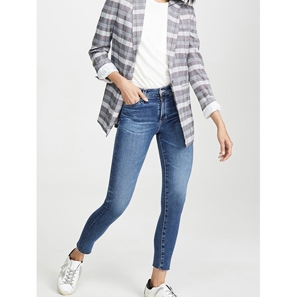 Ag Adriano Goldschmied The Farrah High Rise Skinny Crop Jeans w/ Raw Hem… - Picture 1 of 12